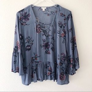 Wild Pearl dark floral top